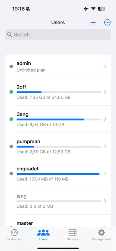 User Management Screenshot